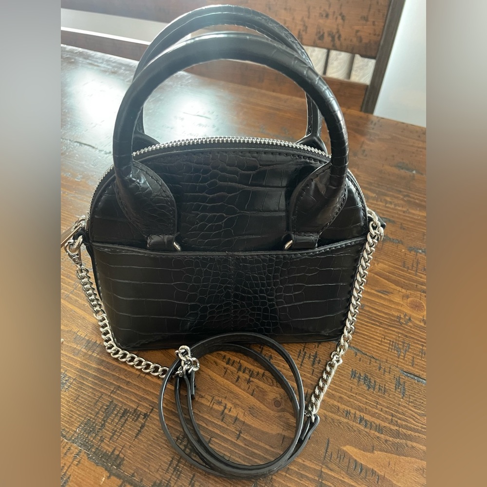 Zara mini purse texture material. Black